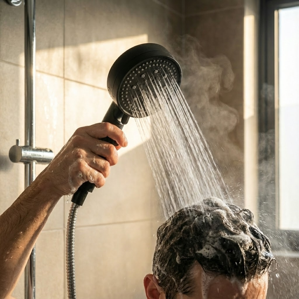 Nirree Noirflow | Black 5-Mode High Pressure Shower Head with Stop Button