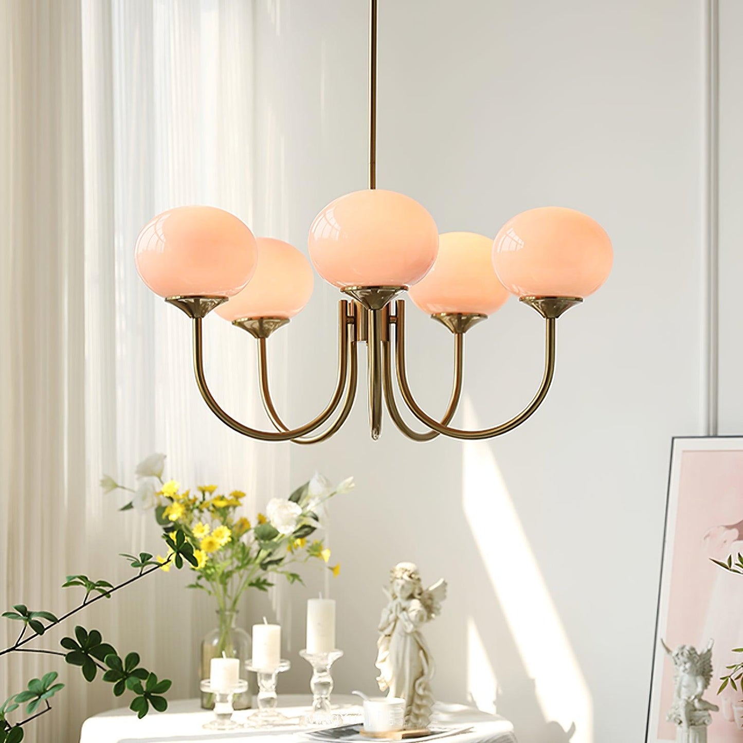 VINTELL - Designer Flush Mount Ceiling Light with Colorful Glass
