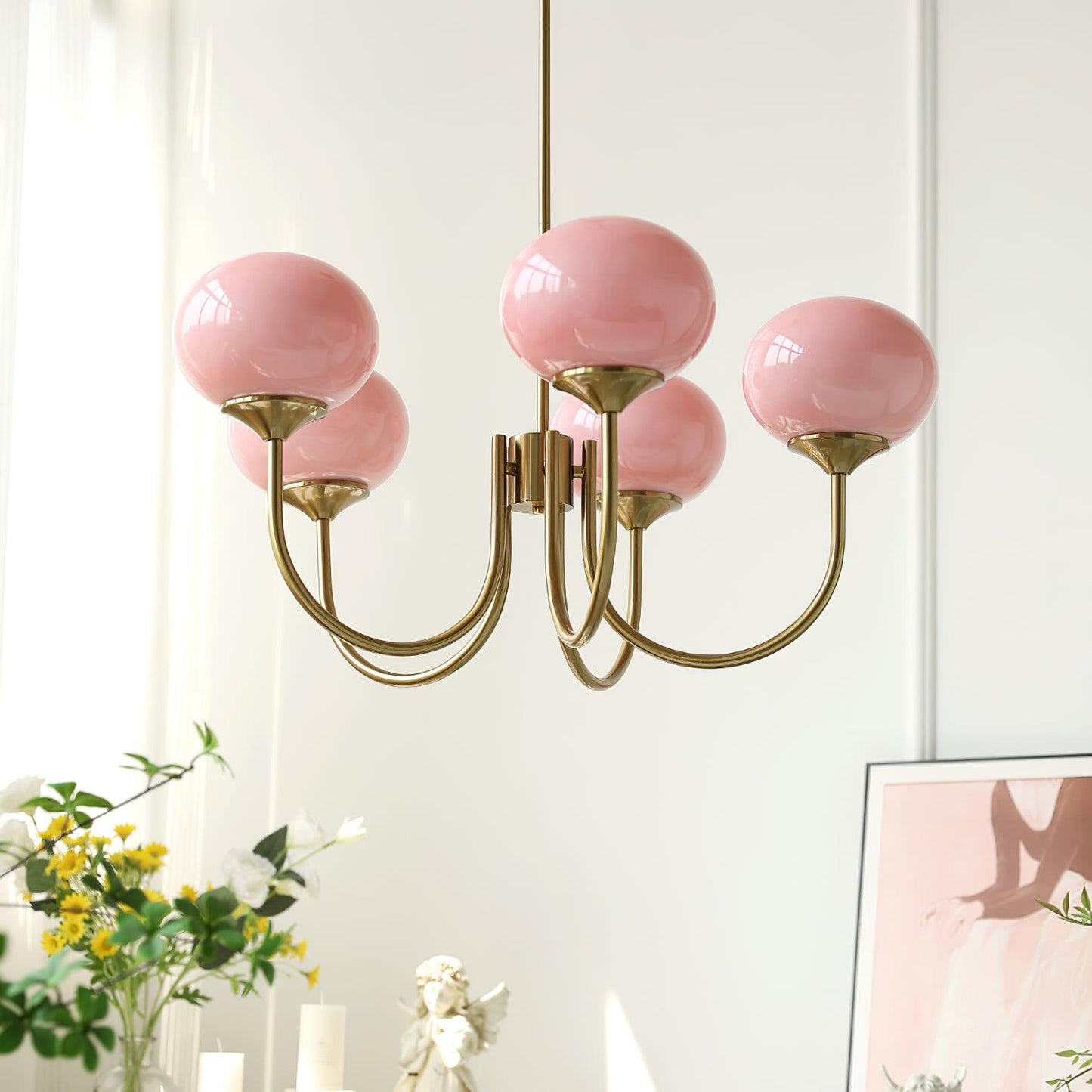 VINTELL - Designer Flush Mount Ceiling Light with Colorful Glass