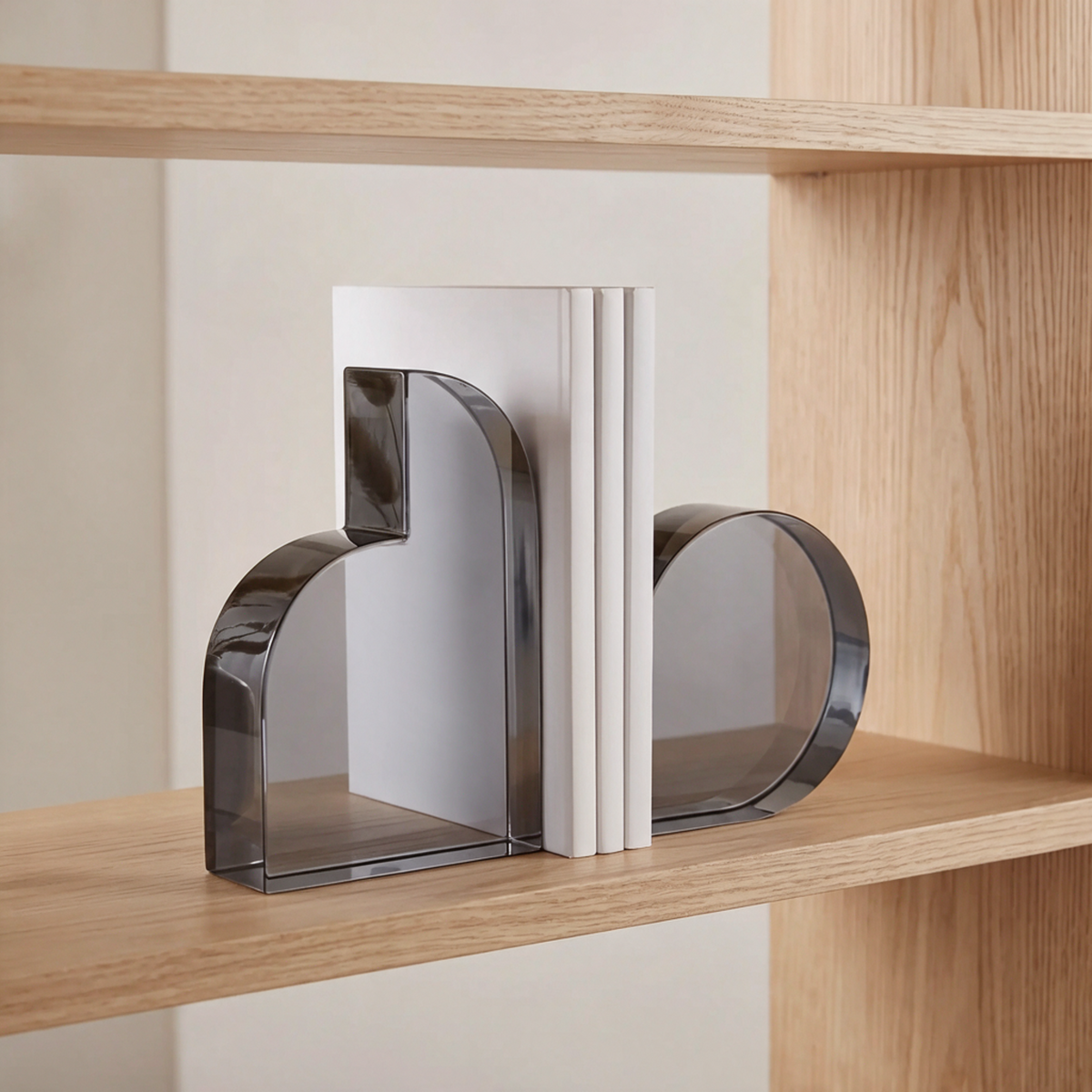Veldromi | Polished Crystal Glass Geometric Sculpture Bookends Set