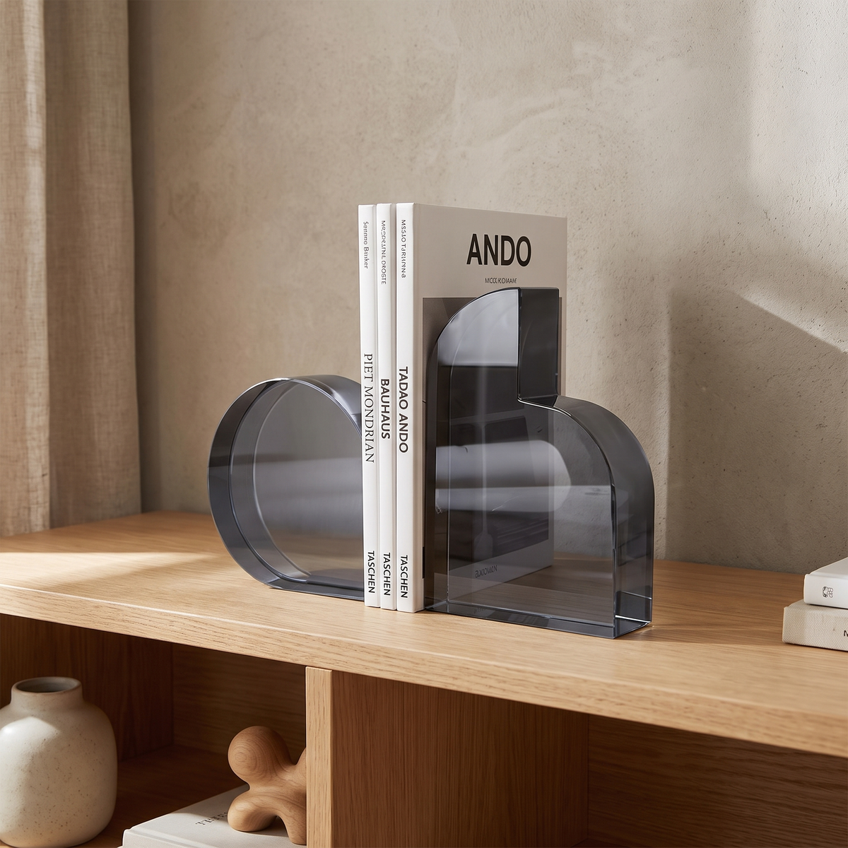 Veldromi | Polished Crystal Glass Geometric Sculpture Bookends Set