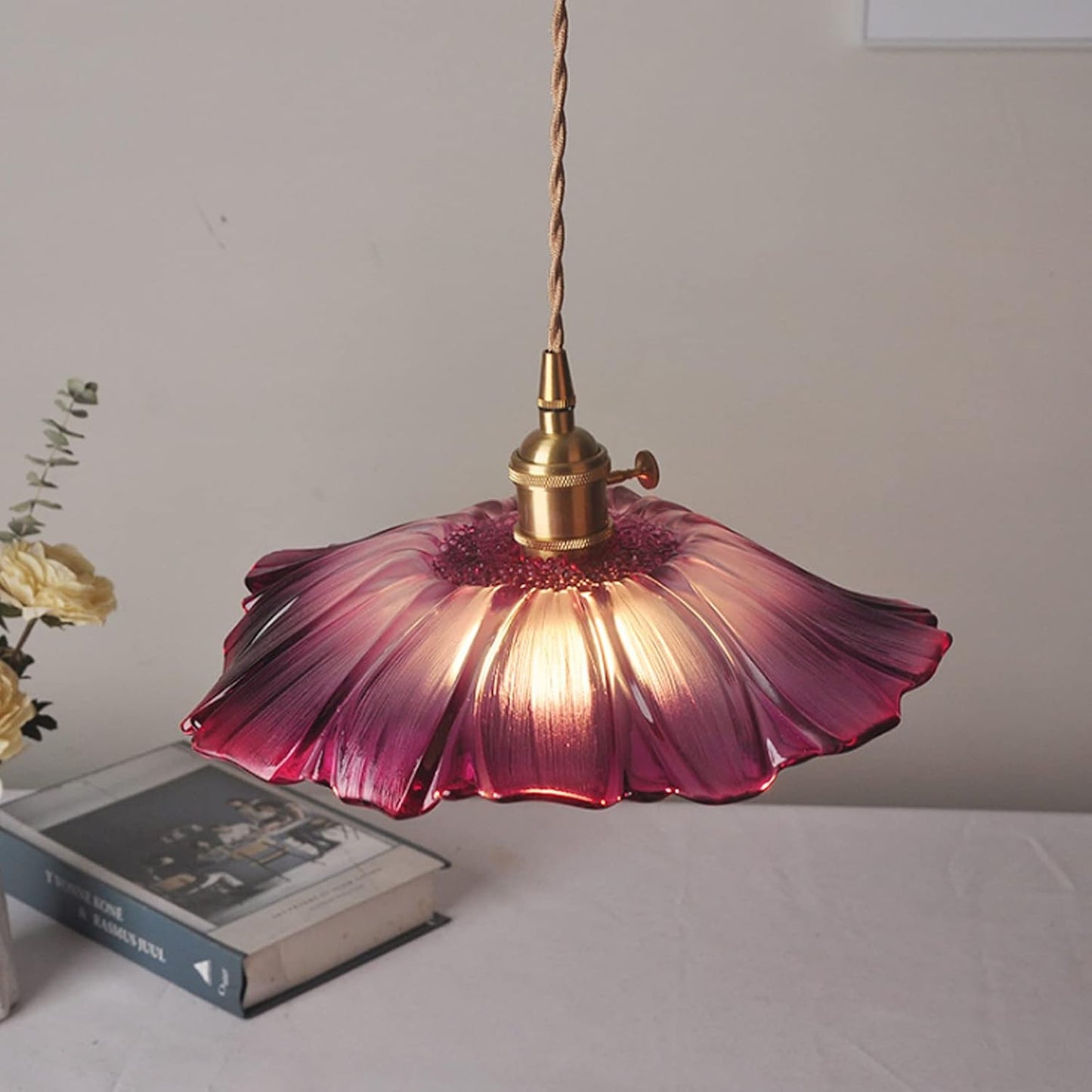 VITRANO - Retro Glass Floral Pendant Light