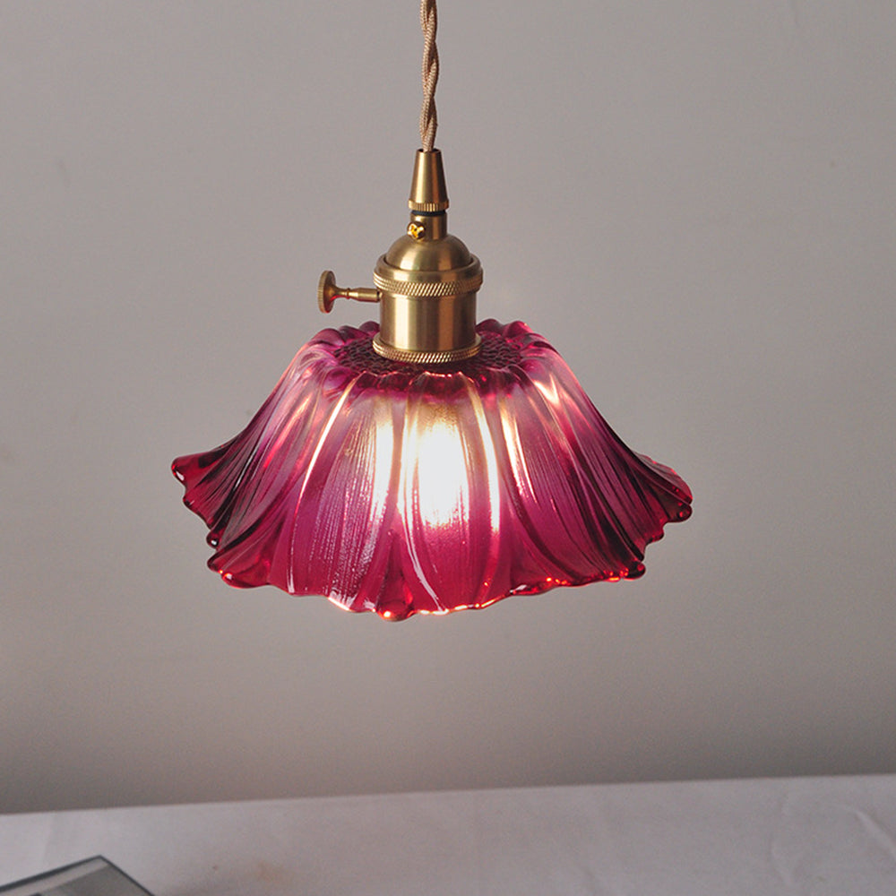 VITRANO - Retro Glass Floral Pendant Light