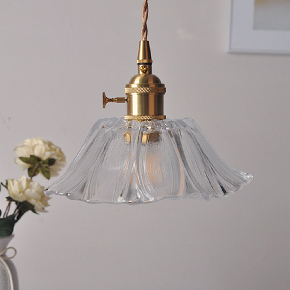 VITRANO - Retro Glass Floral Pendant Light