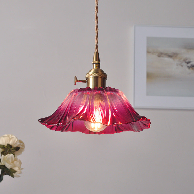 VITRANO - Retro Glass Floral Pendant Light