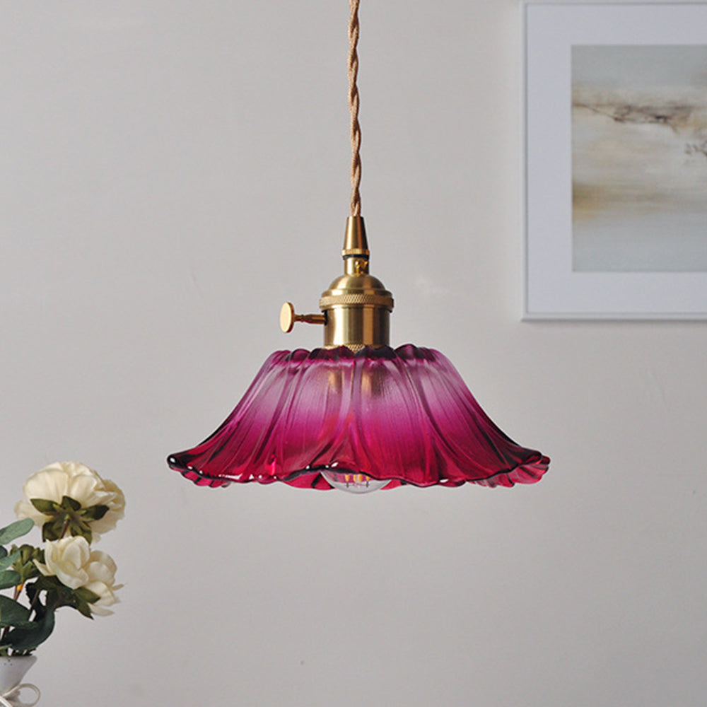 VITRANO - Retro Glass Floral Pendant Light