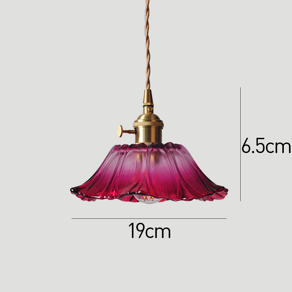 VITRANO - Retro Glass Floral Pendant Light