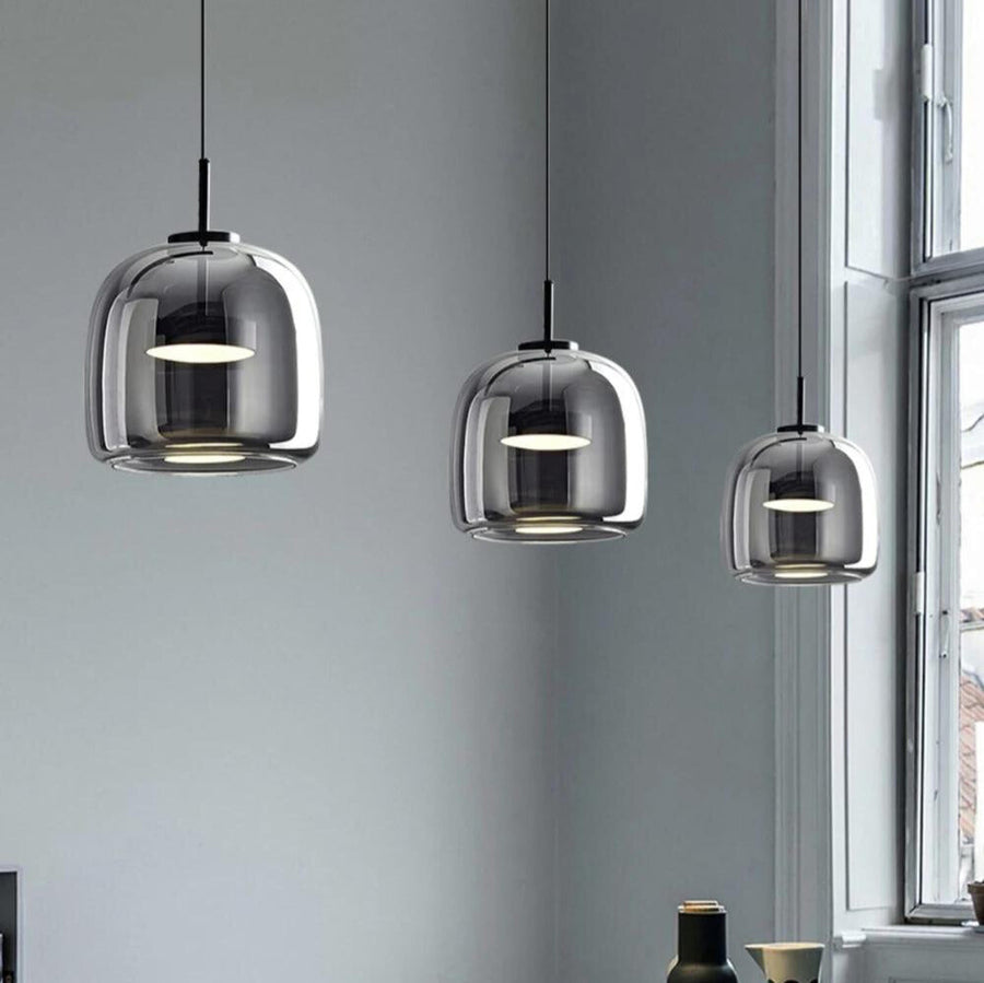 VYNOIR - Contemporary Black Glass Ceiling Light