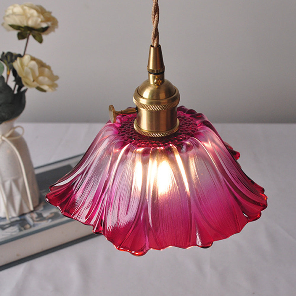 VITRANO - Retro Glass Floral Pendant Light