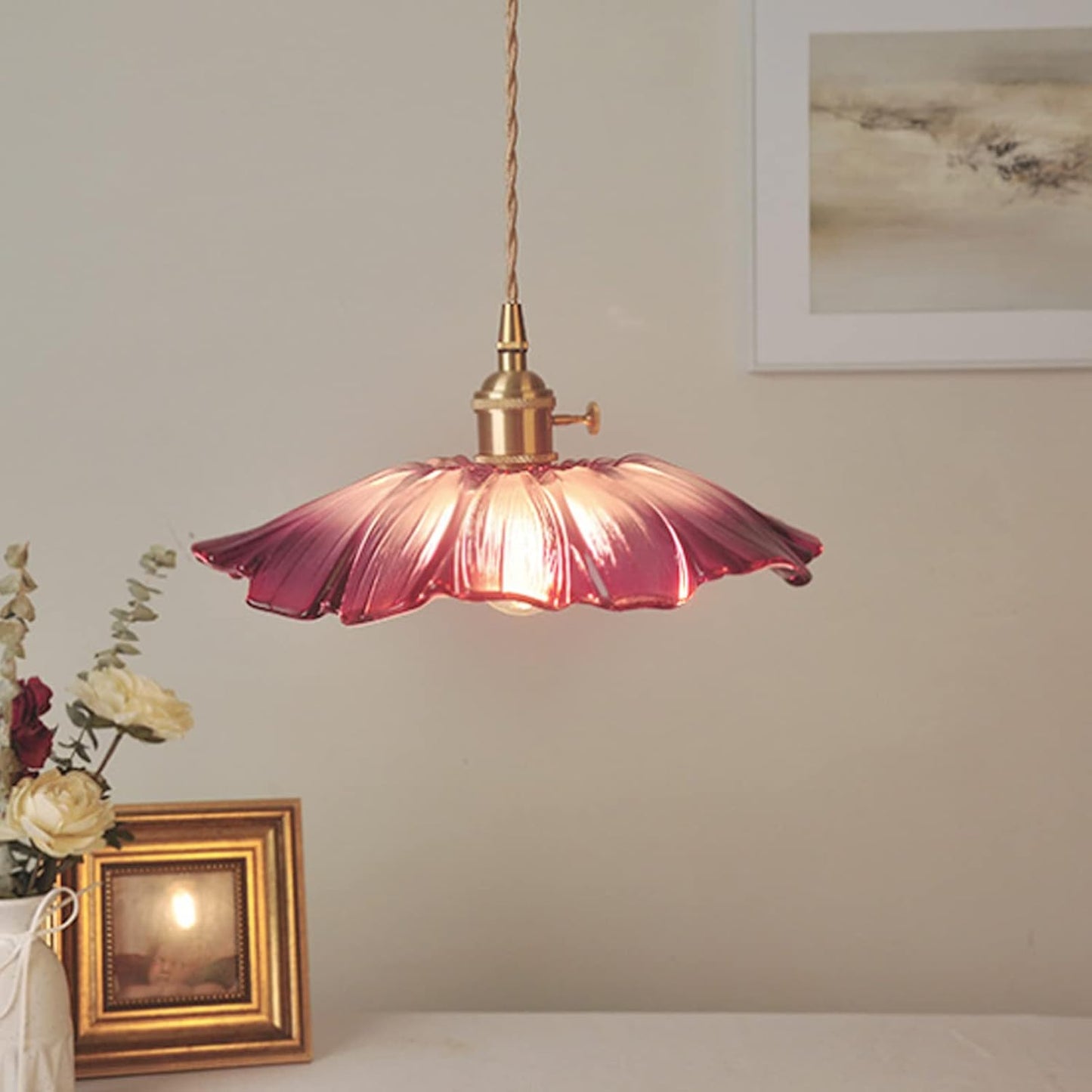 VITRANO - Retro Glass Floral Pendant Light
