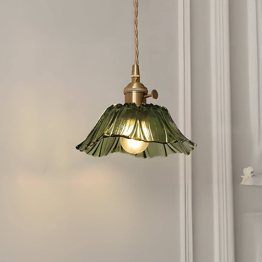 VITRANO - Retro Glass Floral Pendant Light