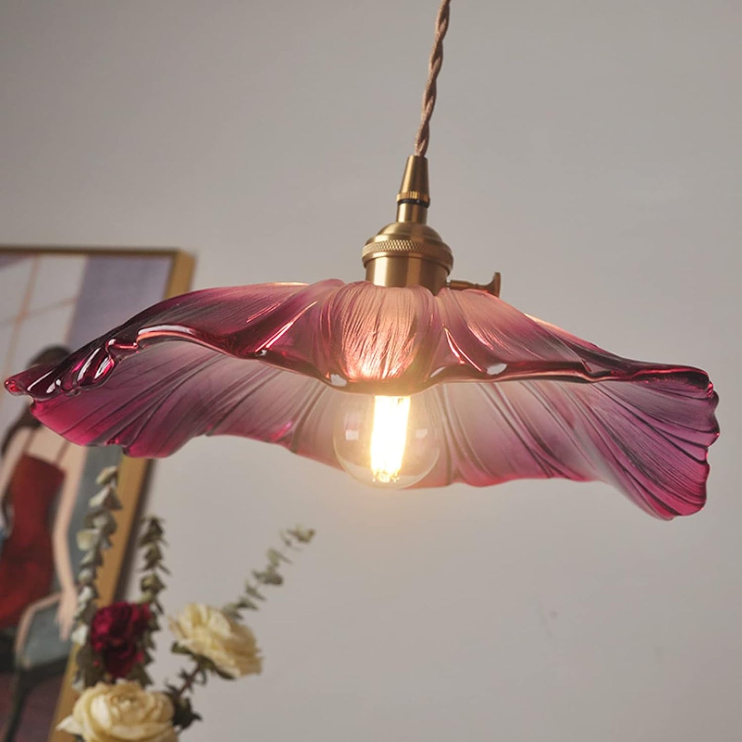 VITRANO - Retro Glass Floral Pendant Light