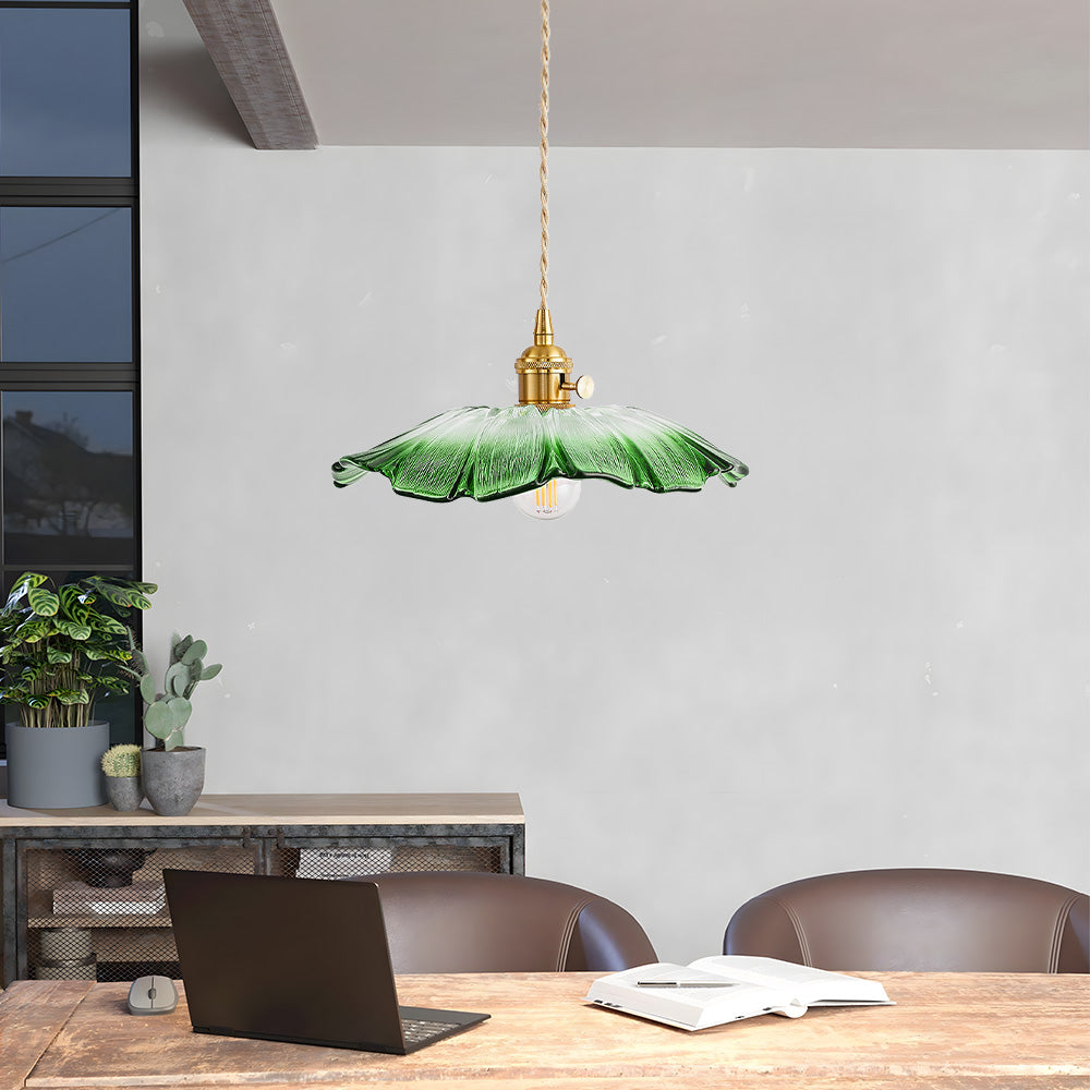 VITRANO - Retro Glass Floral Pendant Light