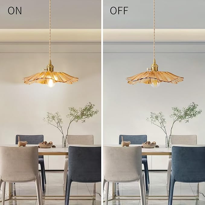 VITRANO - Retro Glass Floral Pendant Light