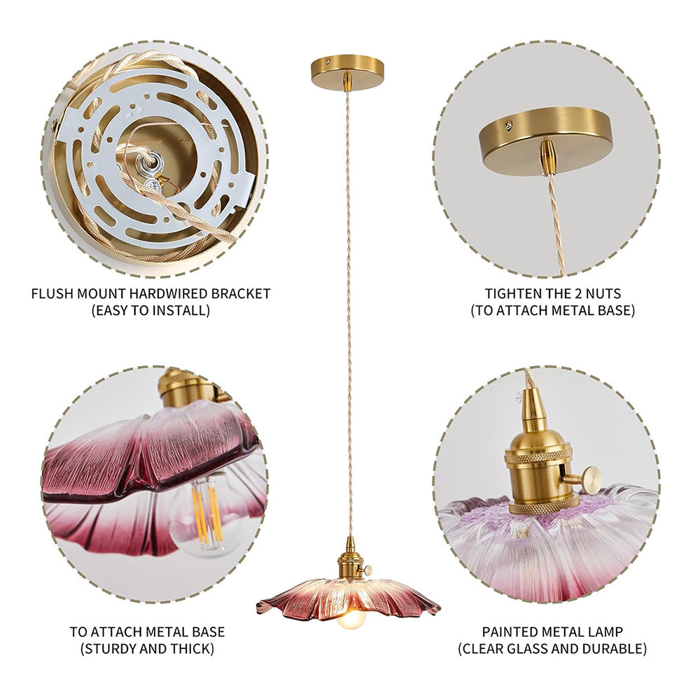 VITRANO - Retro Glass Floral Pendant Light