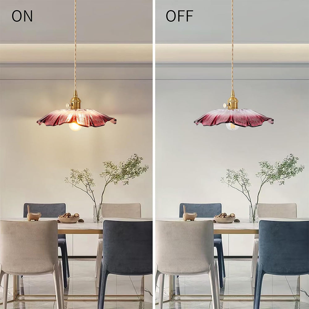 VITRANO - Retro Glass Floral Pendant Light