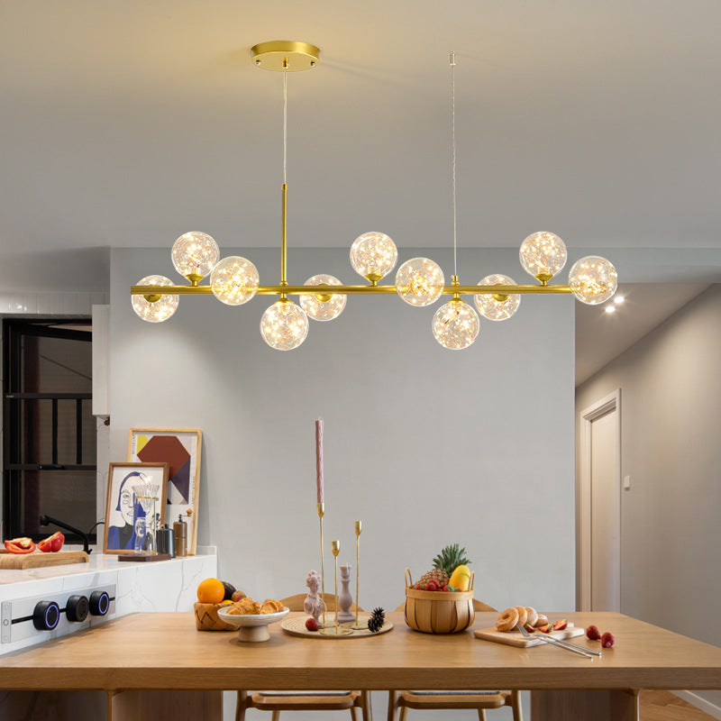 NORDORE – Elegant Iron and Glass Dining Ceiling Light