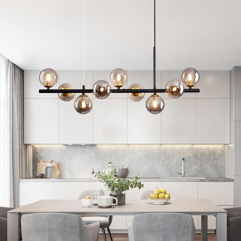 NORDORE – Elegant Iron and Glass Dining Ceiling Light