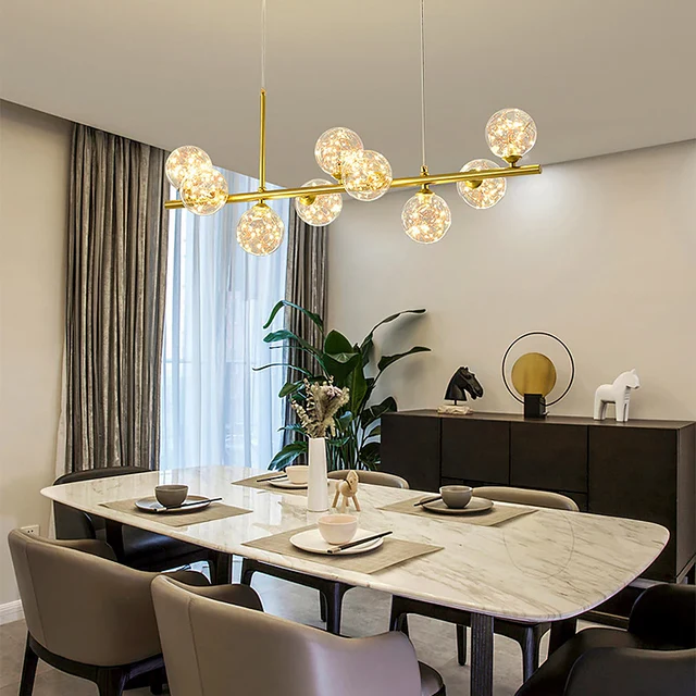 NORDORE – Elegant Iron and Glass Dining Ceiling Light