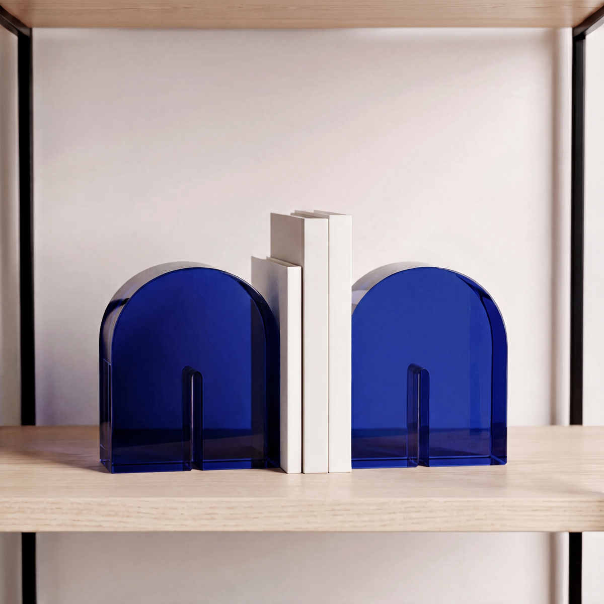 Celestique | Geometric Arch Translucent Crystal Shelf Bookends