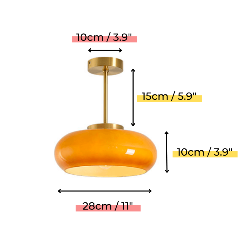 FIORÉN – Mid Century Modern Orange Ceiling Light Fixture