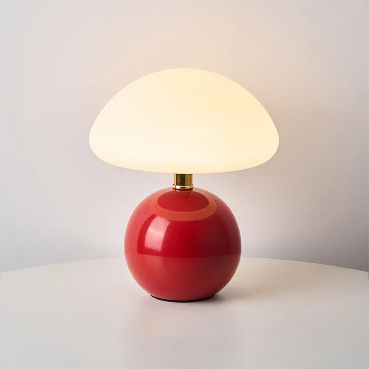 CERAMOIR - Bauhaus Cream Mushroom Table Lamp