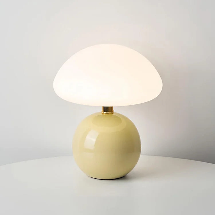 CERAMOIR - Bauhaus Cream Mushroom Table Lamp
