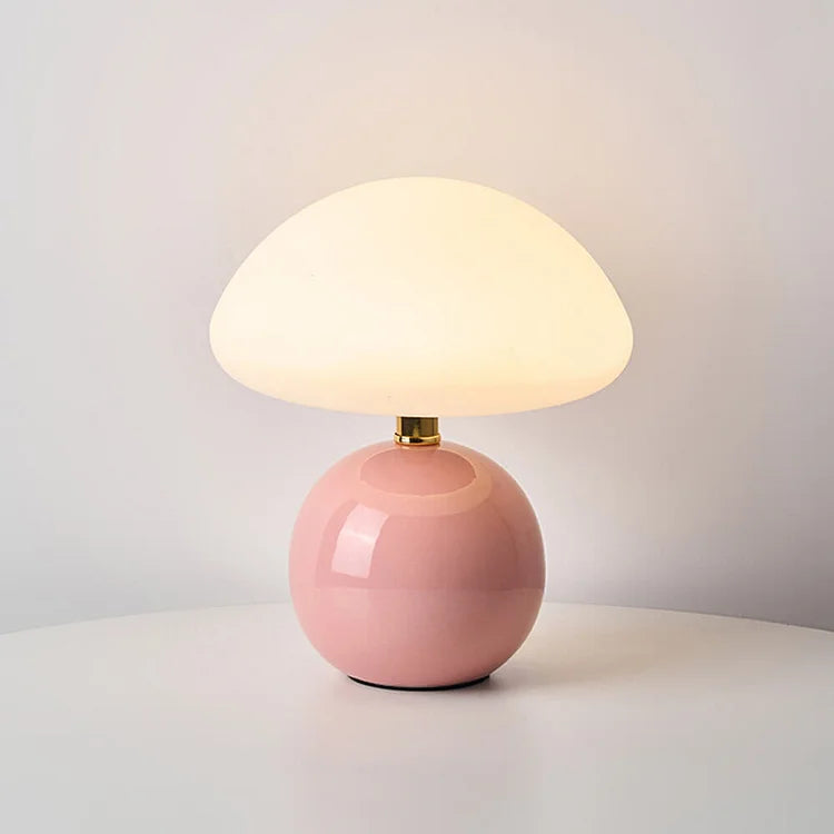 CERAMOIR - Bauhaus Cream Mushroom Table Lamp