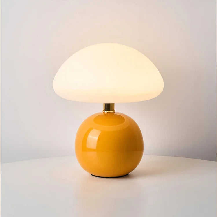 CERAMOIR - Bauhaus Cream Mushroom Table Lamp