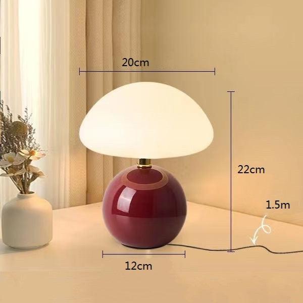 CERAMOIR - Bauhaus Cream Mushroom Table Lamp