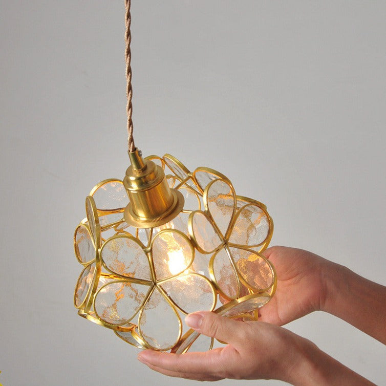 FLORAVO – Brass Glass Pendant Light