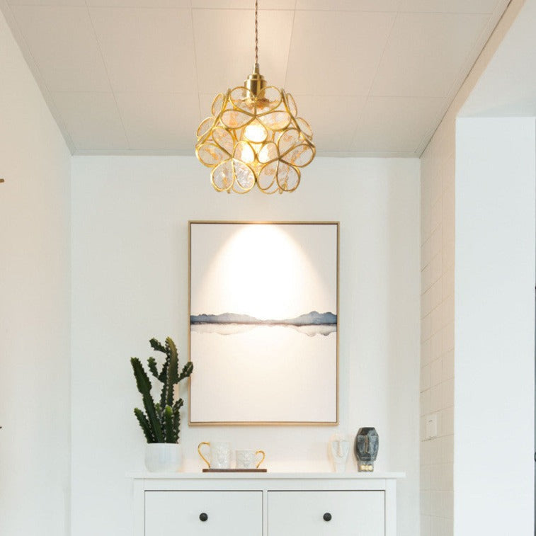 FLORAVO – Brass Glass Pendant Light
