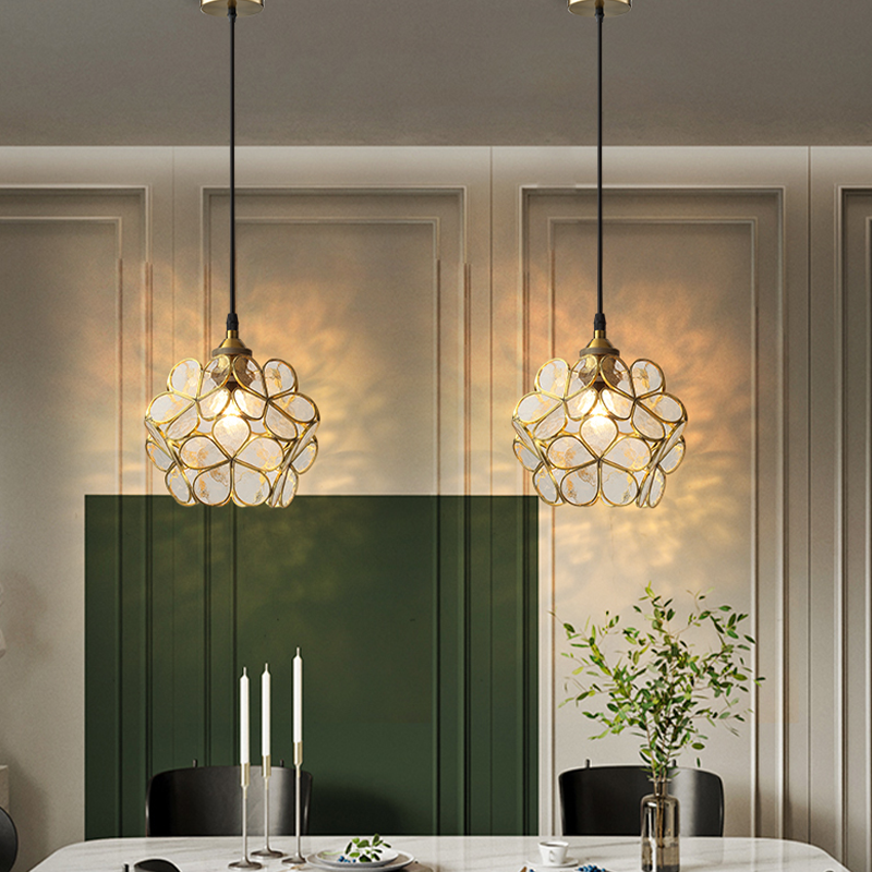 FLORAVO – Brass Glass Pendant Light