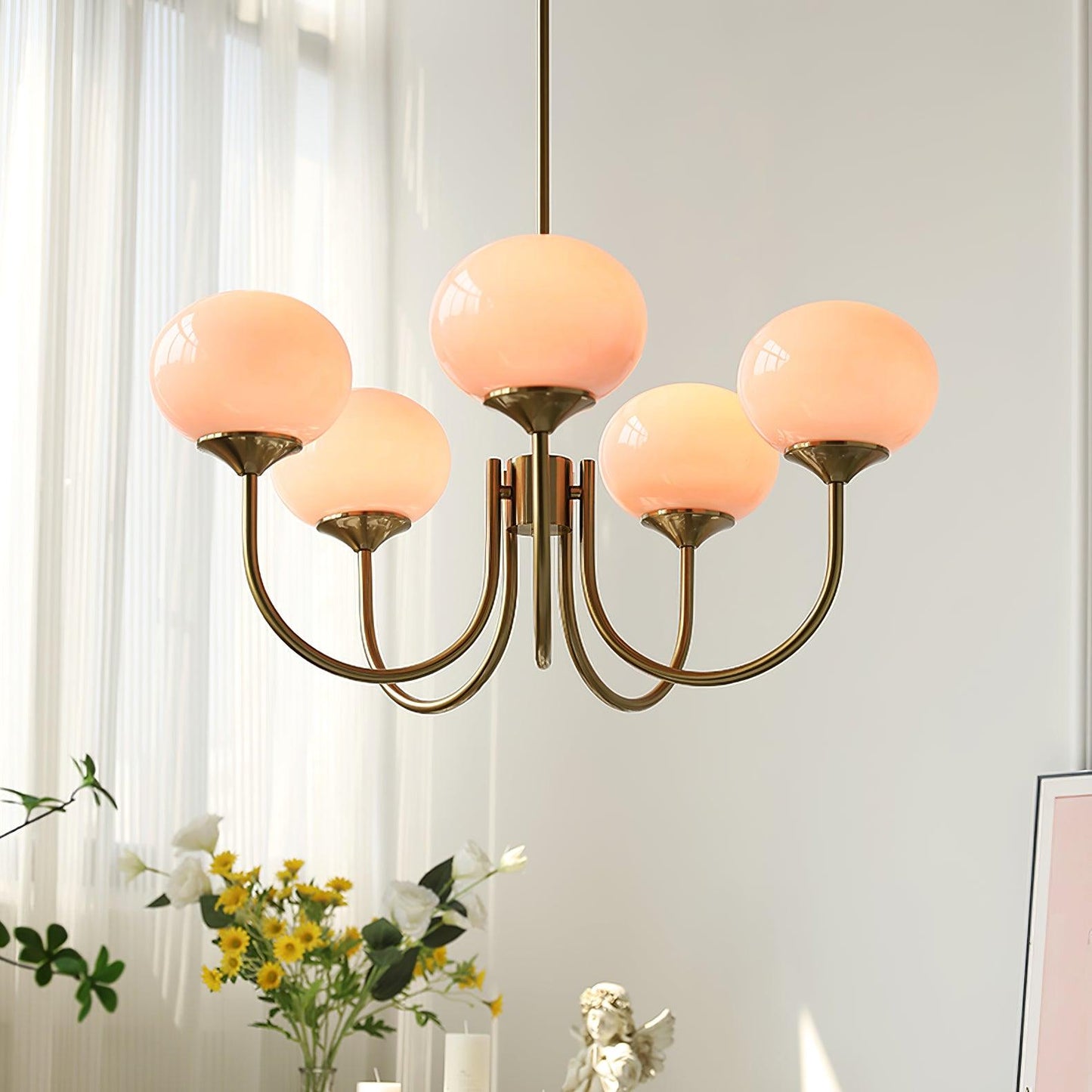 VINTELL - Designer Flush Mount Ceiling Light with Colorful Glass