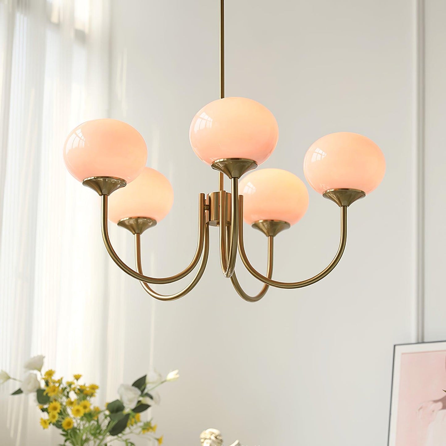 VINTELL - Designer Flush Mount Ceiling Light with Colorful Glass