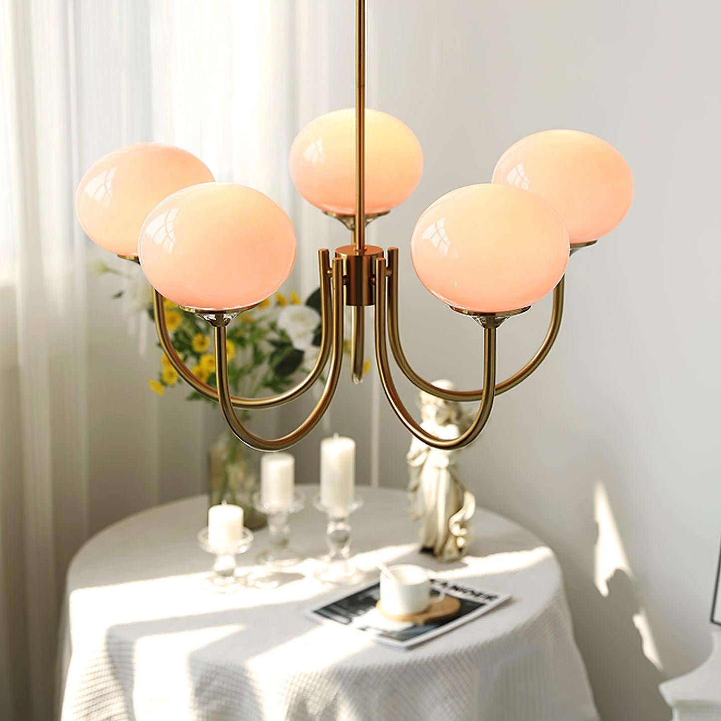 VINTELL - Designer Flush Mount Ceiling Light with Colorful Glass