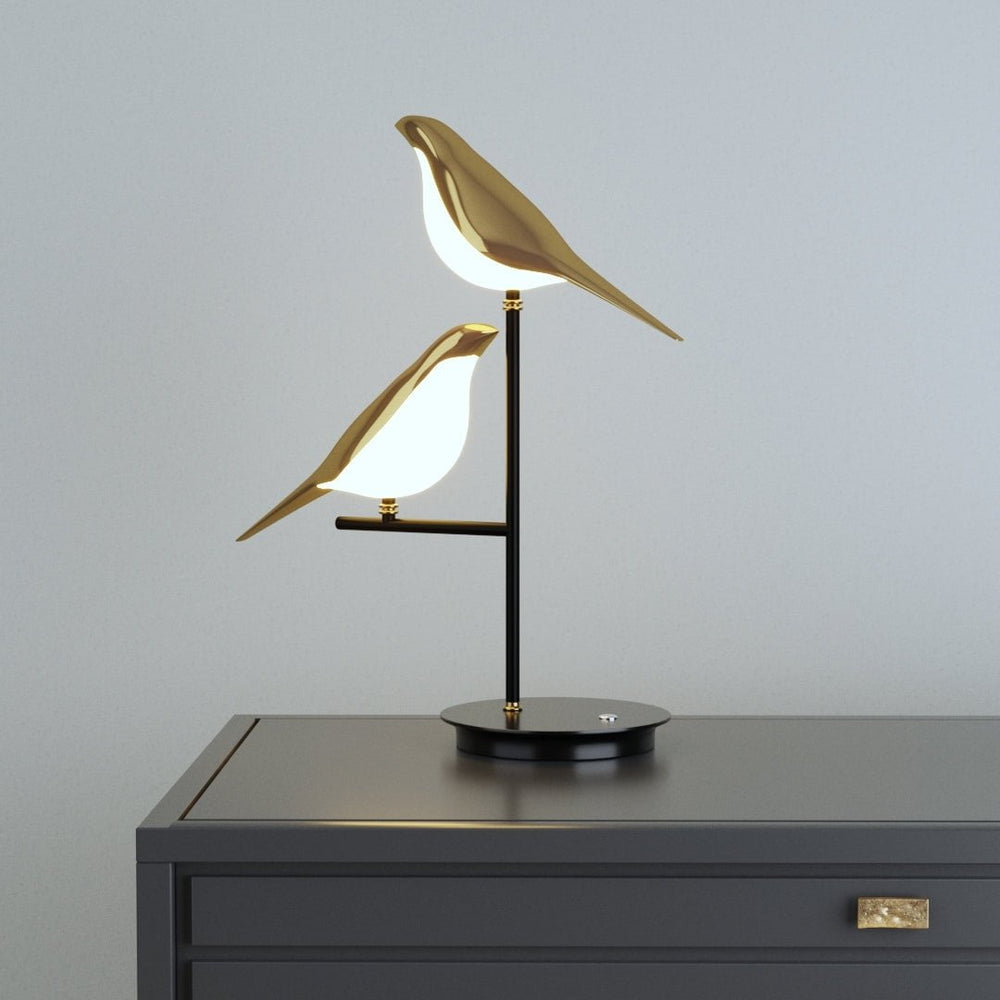 AVIENO - Designer Gold Finish Bird LED Desk Lamp