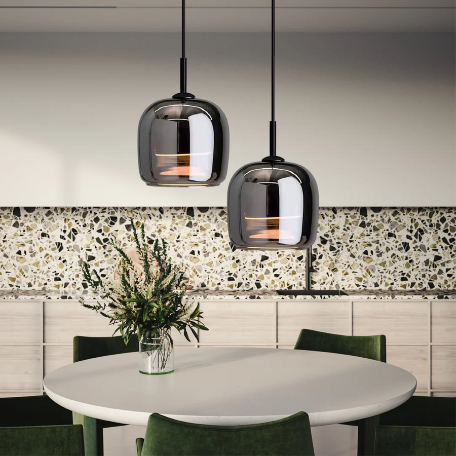 VYNOIR - Contemporary Black Glass Ceiling Light