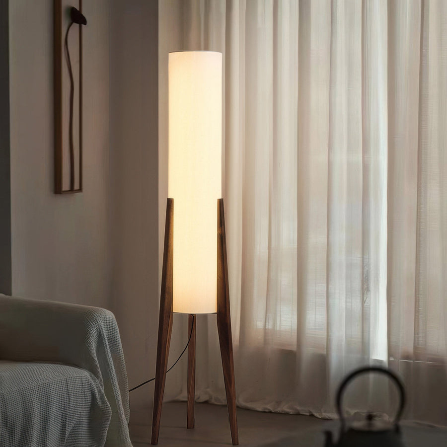 LUMERIA – Modern Walnut Wood Floor Lamp