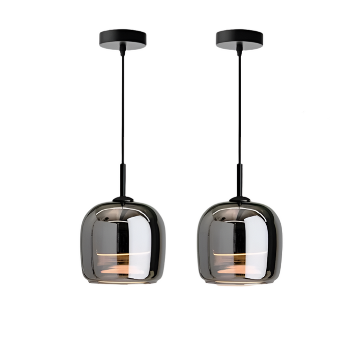 VYNOIR - Contemporary Black Glass Ceiling Light