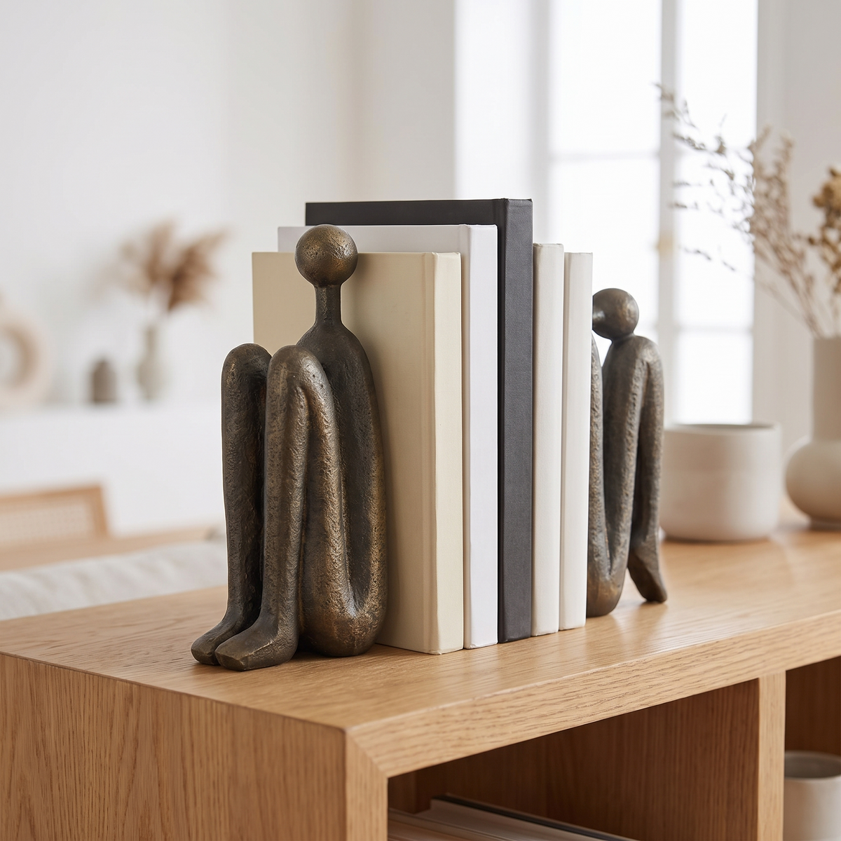 Vanderon | Sculptural Modern Geometric Resin Bookend Set