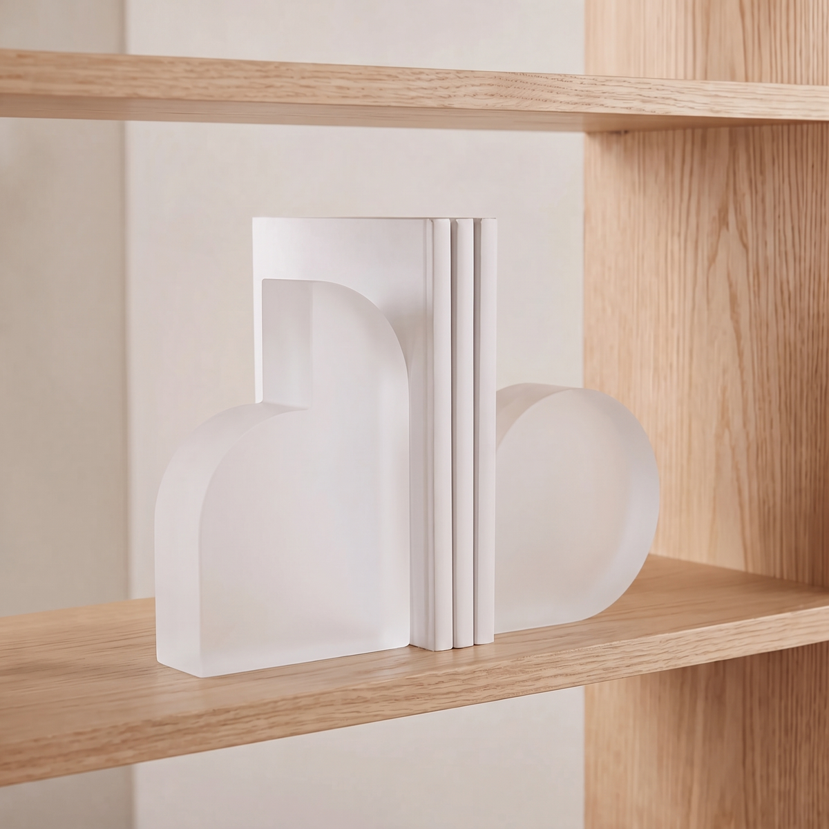 Veldromi | Polished Crystal Glass Geometric Sculpture Bookends Set