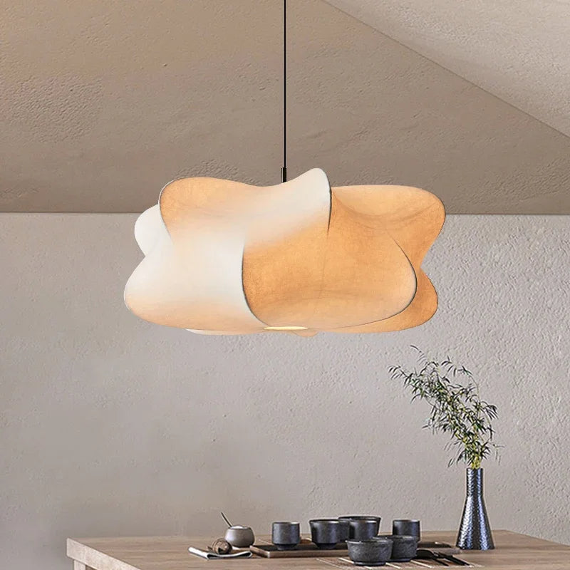HIKARO – Japanese Wabi Sabi Silk Pendant Light