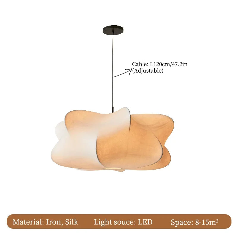 HIKARO – Japanese Wabi Sabi Silk Pendant Light