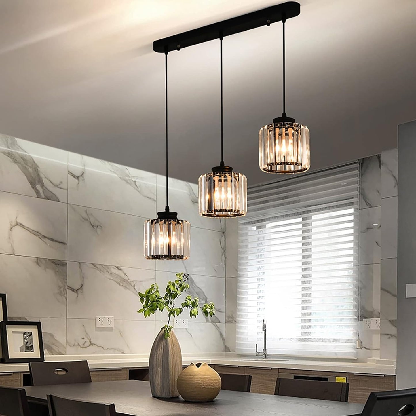 GLAME - Contemporary Gold and Glass Pendant Light