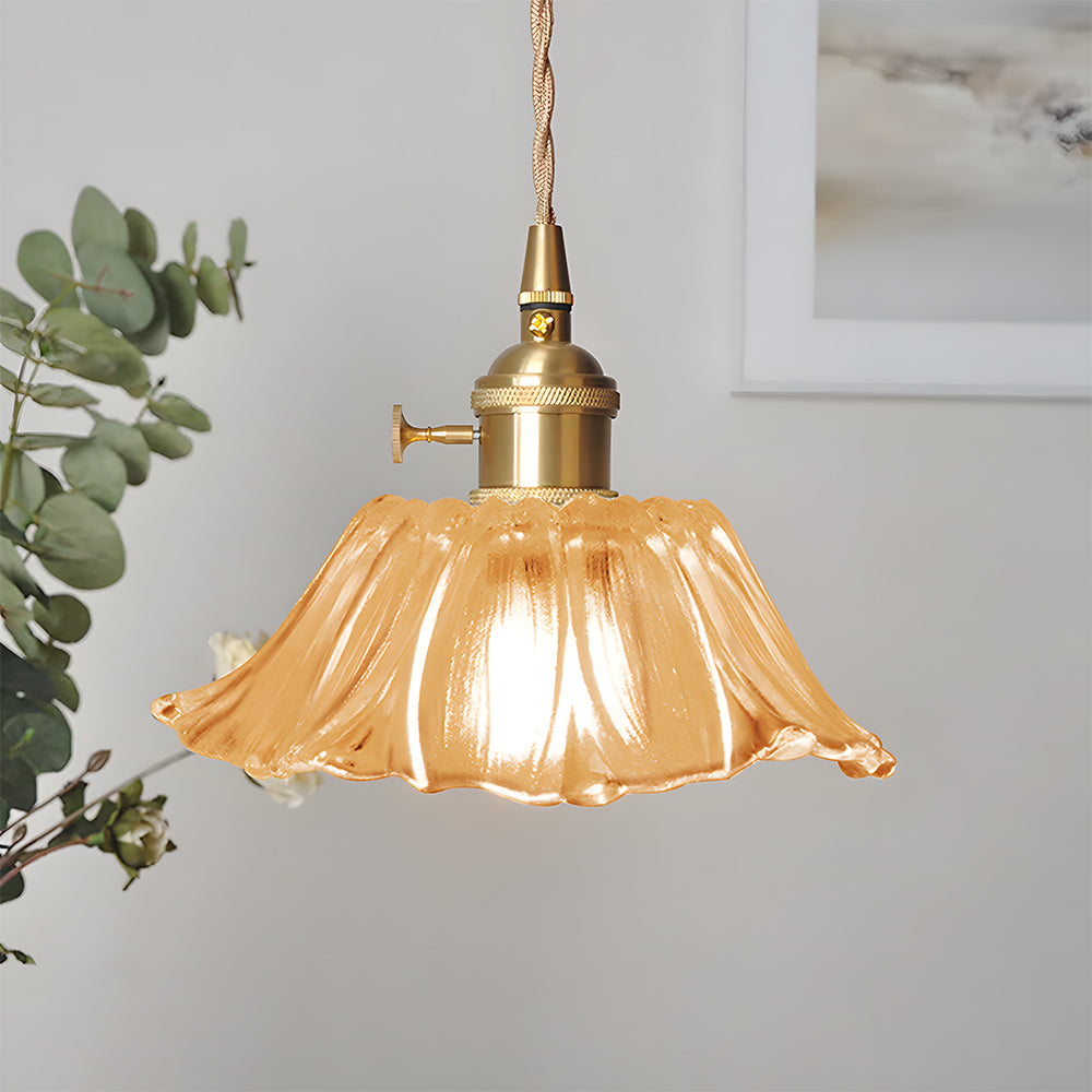 VITRANO - Retro Glass Floral Pendant Light