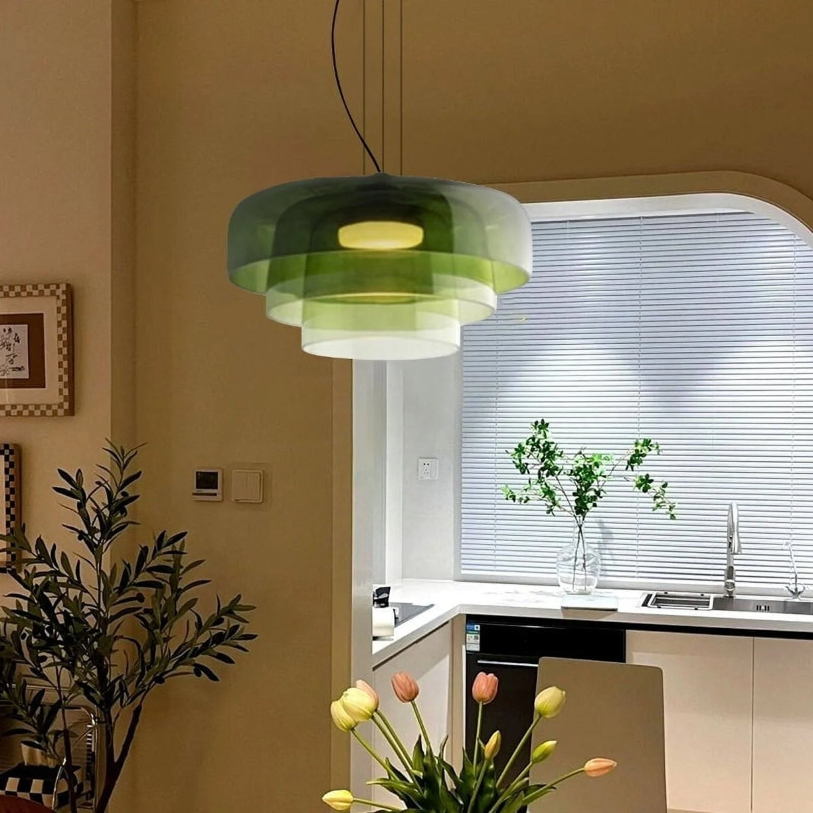 OLVINA - Contemporary Glass Pendant Light