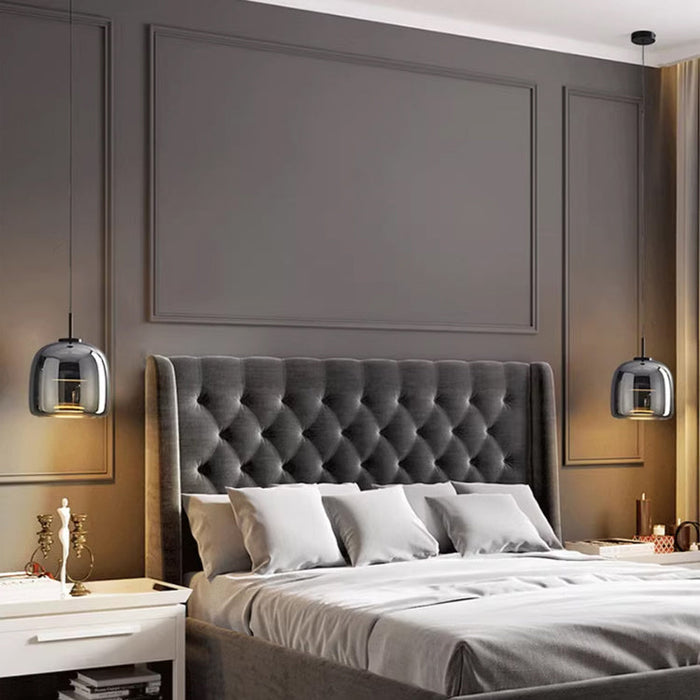 VYNOIR - Contemporary Black Glass Ceiling Light
