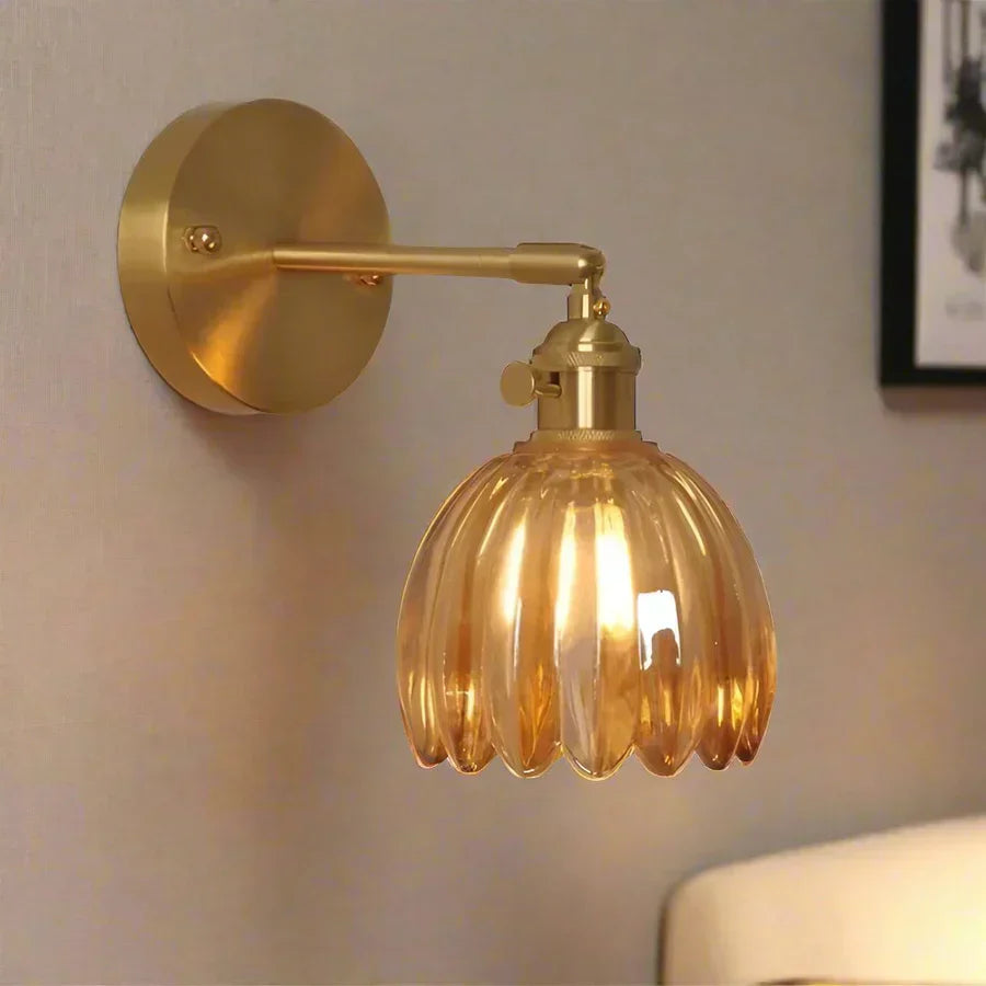 GLOVINA – Floral Inspired Glass Wall Light