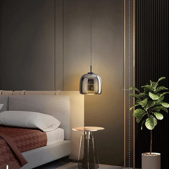 VYNOIR - Contemporary Black Glass Ceiling Light